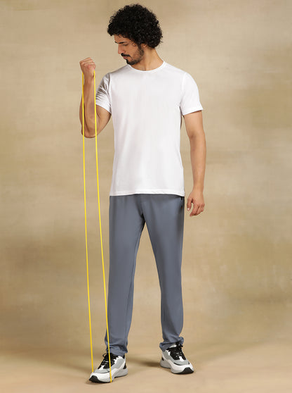 Light Grey Solid Slim Fit Track Pant | Jade Play