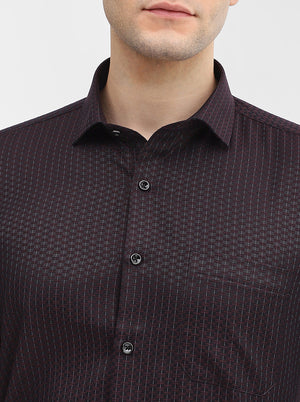 Maroon Printed Slim Fit Party Wear Shirt | Greenfibre
