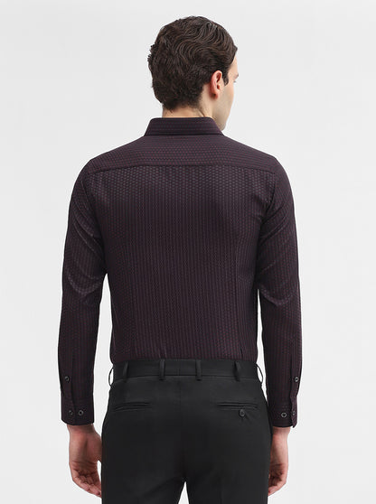 Maroon Printed Slim Fit Party Wear Shirt | Greenfibre