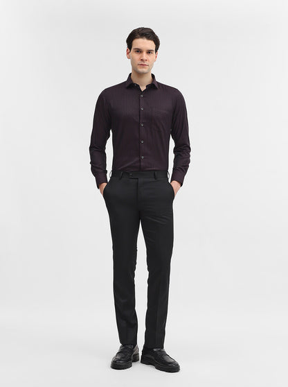 Maroon Printed Slim Fit Party Wear Shirt | Greenfibre