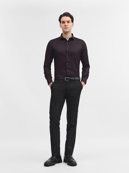 Maroon Printed Slim Fit Party Wear Shirt | Greenfibre