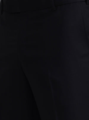 Black Solid Slim Fit Formal Trouser | Metal