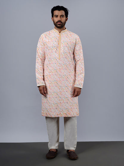 Orange & Pink Kurta Pajama | TULA