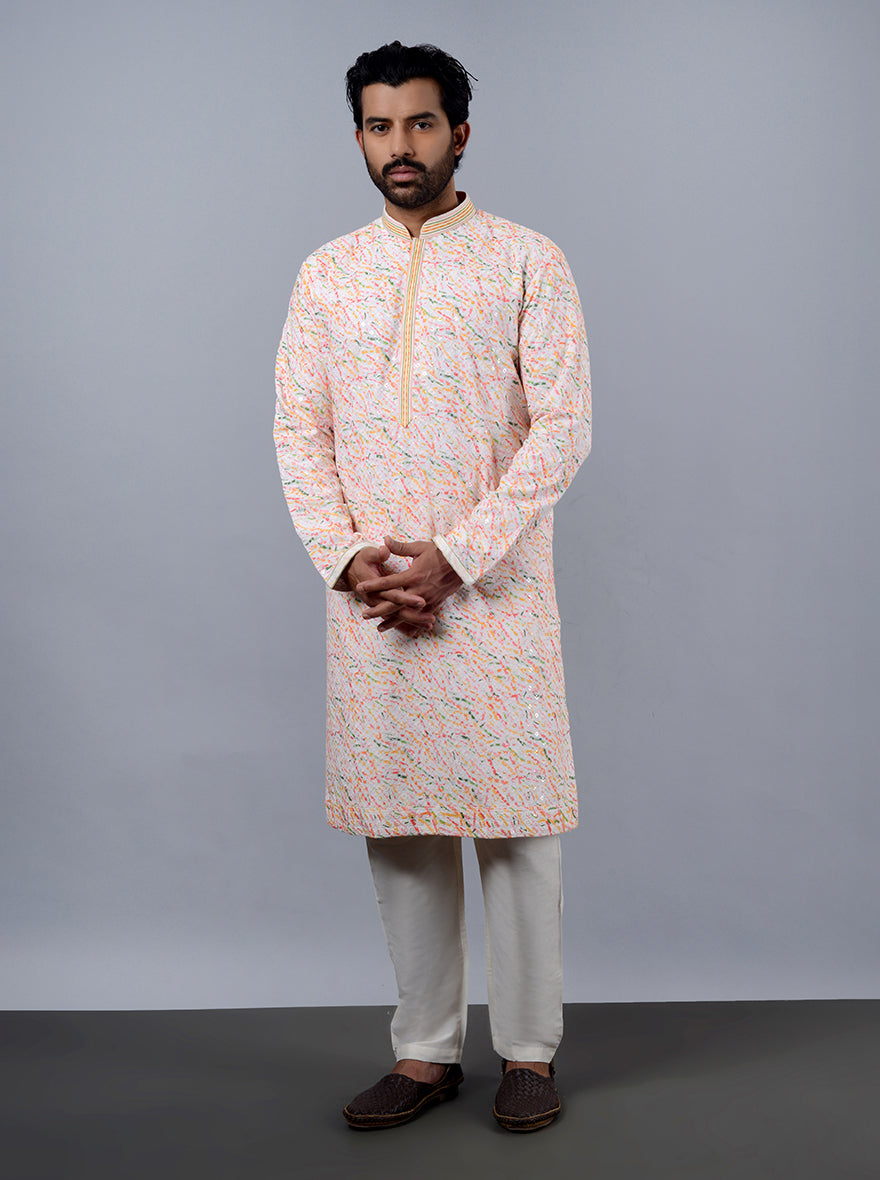 Orange & Pink Kurta Pajama | TULA