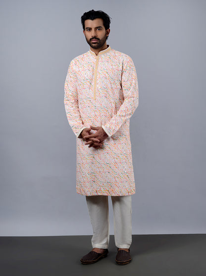 Orange & Pink Kurta Pajama | TULA