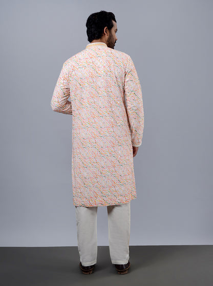 Orange & Pink Kurta Pajama | TULA