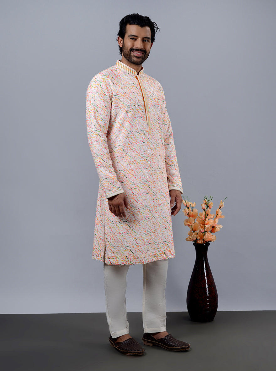 Orange & Pink Kurta Pajama | TULA