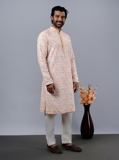 Orange & Pink Kurta Pajama | TULA
