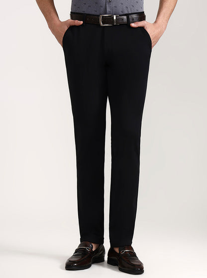 Black Solid Slim Fit Club Wear Trouser | Wyre