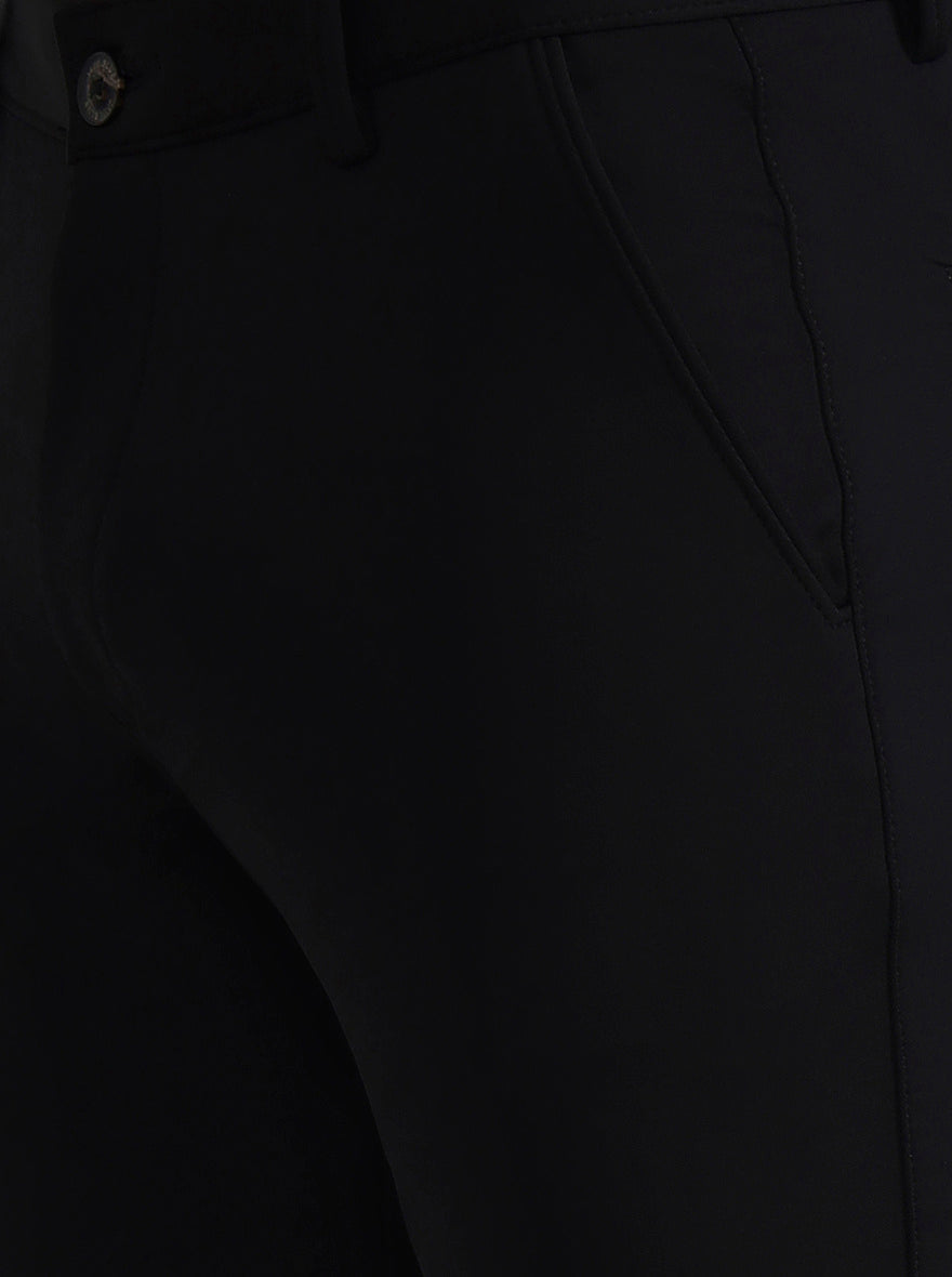Black Solid Slim Fit Club Wear Trouser | Wyre