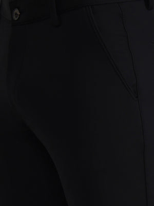 Black Solid Slim Fit Club Wear Trouser | Wyre