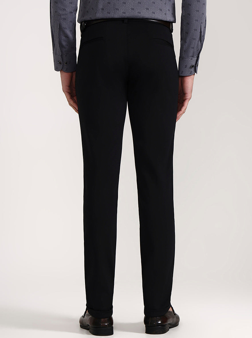 Black Solid Slim Fit Club Wear Trouser | Wyre