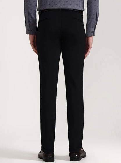 Black Solid Slim Fit Club Wear Trouser | Wyre