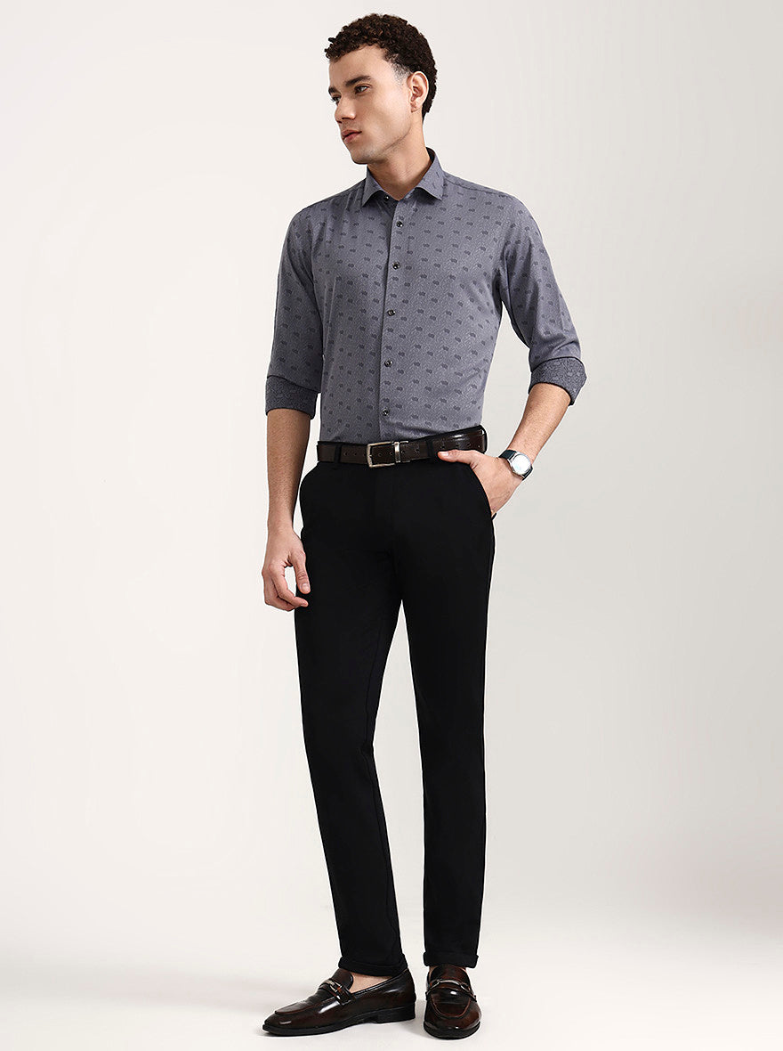 Black Solid Slim Fit Club Wear Trouser | Wyre
