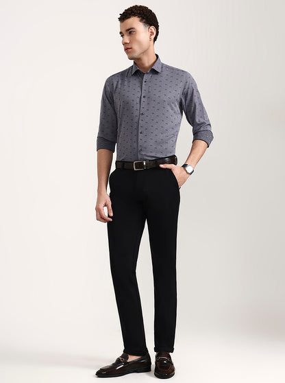 Black Solid Slim Fit Club Wear Trouser | Wyre