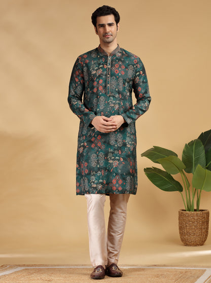 Green Embroidered Kurta Pajama | TULA