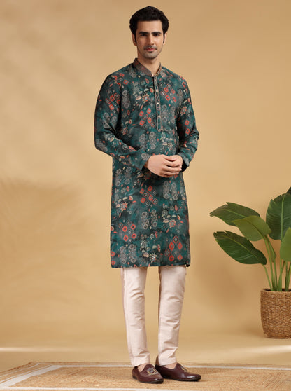 Green Embroidered Kurta Pajama | TULA