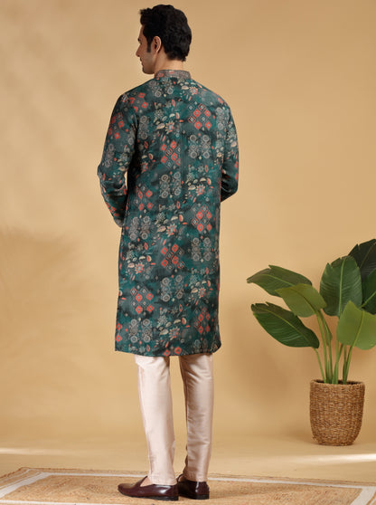 Green Embroidered Kurta Pajama | TULA