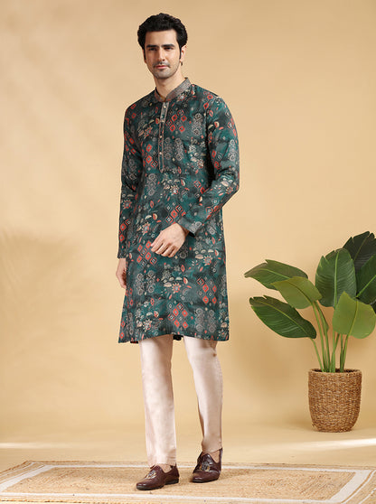 Green Embroidered Kurta Pajama | TULA