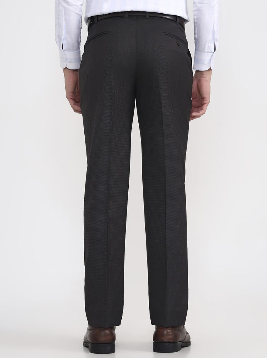 Grey Solid Regular Fit Formal Trouser | JadeBlue
