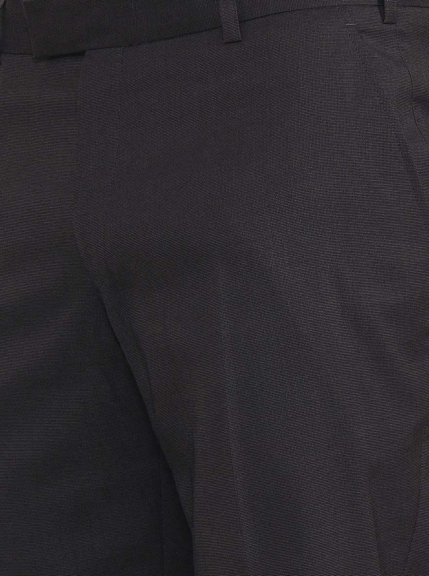 Grey Solid Regular Fit Formal Trouser | JadeBlue