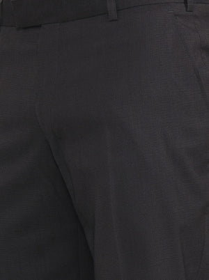 Grey Solid Regular Fit Formal Trouser | JadeBlue
