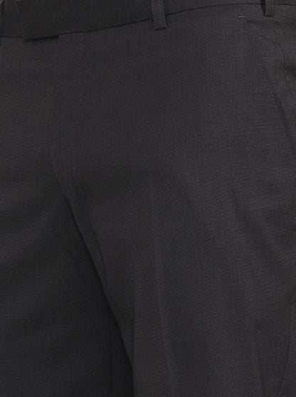 Grey Solid Regular Fit Formal Trouser | JadeBlue