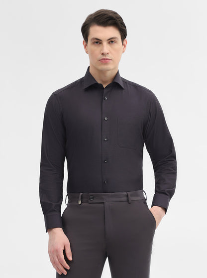 Grey Solid Slim Fit Formal Shirt | Metal