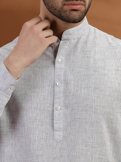 Grey Solid Modi Kurta | JadeBlue