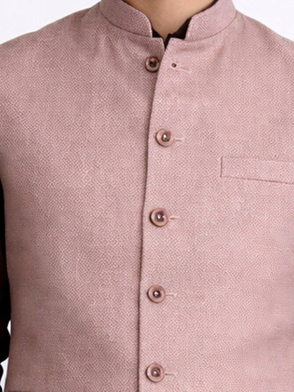 Dusty Pink Solid Waistcoat | Greenfibre