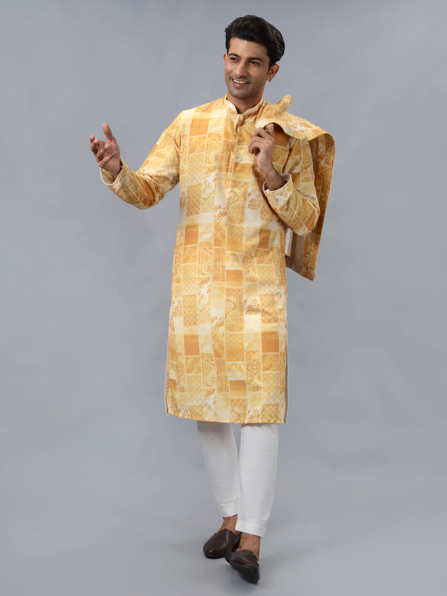 Mustard Kurta Set with Koti | TULA