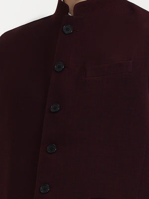 Maroon Solid Regular Fit Modi Jacket | JB X JB