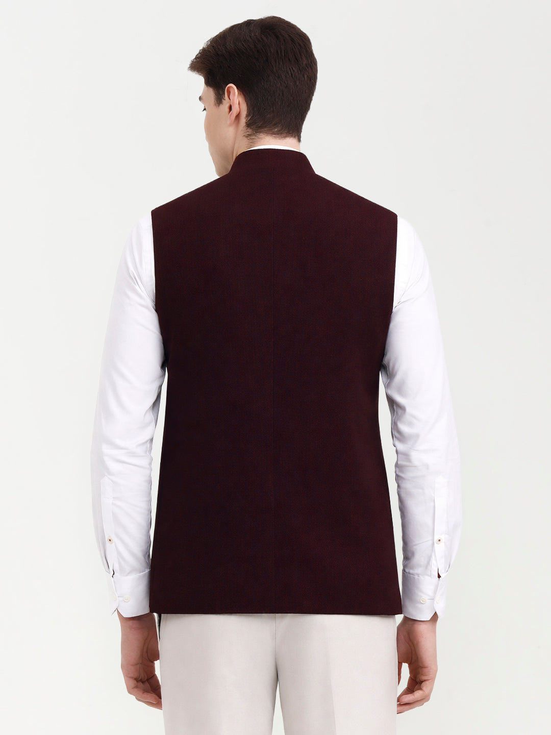 Maroon Solid Regular Fit Modi Jacket | JB X JB