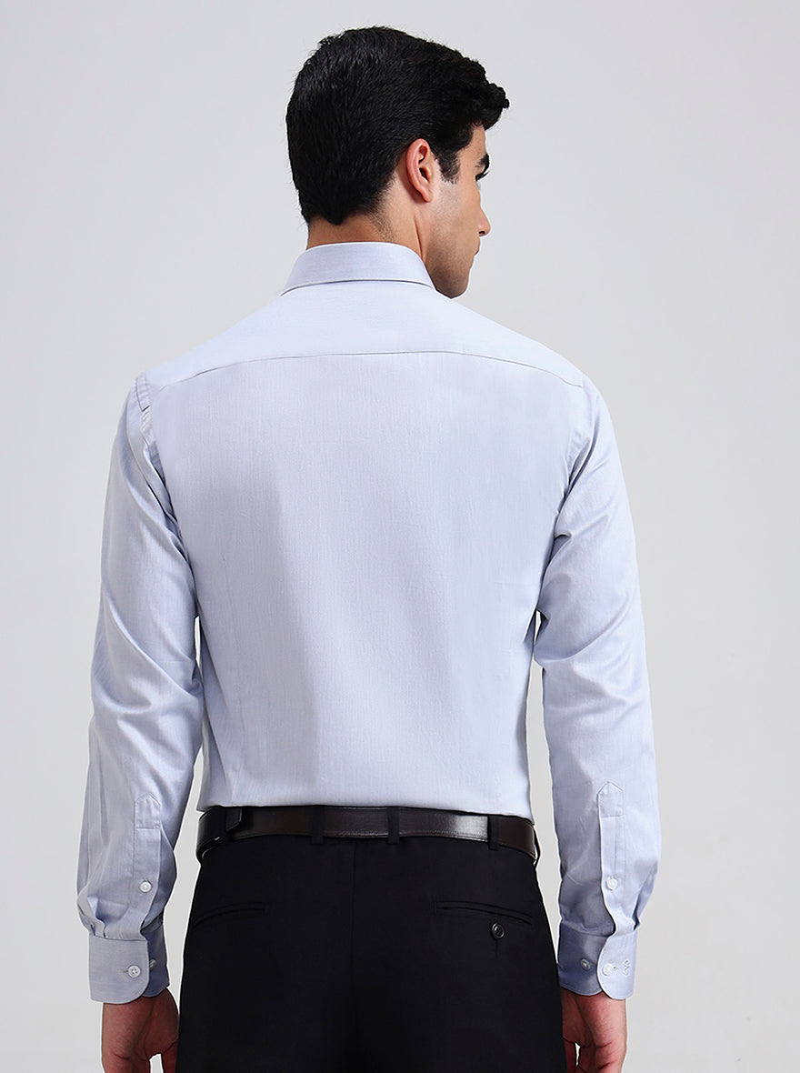 Grey Solid Slim Fit Formal Shirt | Metal