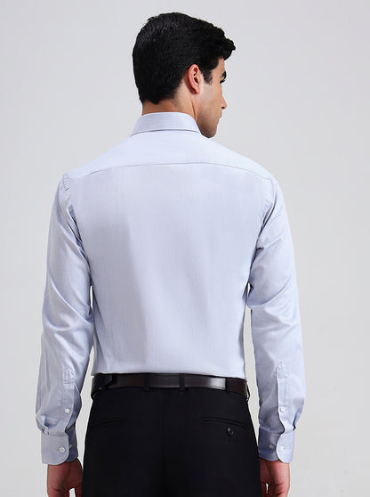 Grey Solid Slim Fit Formal Shirt | Metal