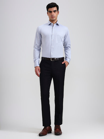 Grey Solid Slim Fit Formal Shirt | Metal
