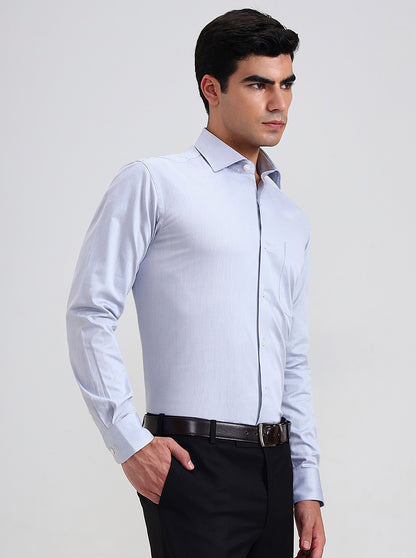 Grey Solid Slim Fit Formal Shirt | Metal
