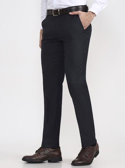 Blue Checked Super Slim Fit Formal Trouser | Greenfibre