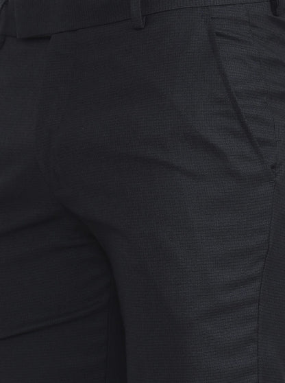 Blue Checked Super Slim Fit Formal Trouser | Greenfibre
