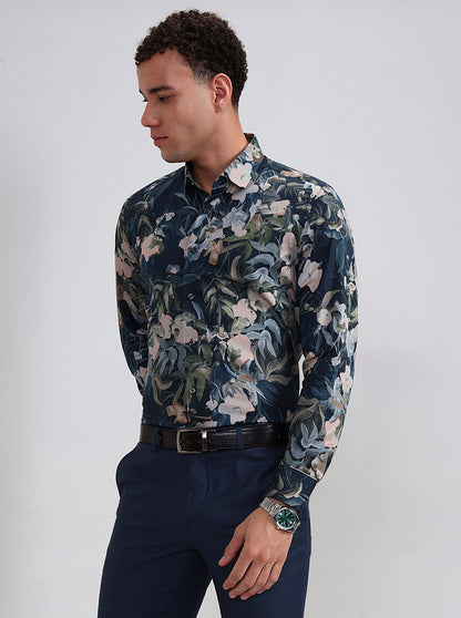 Multicolor Printed Slim Fit Party Wear Shirt | Wyre