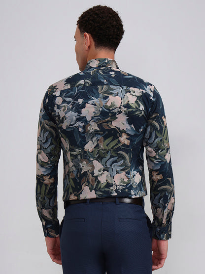 Multicolor Printed Slim Fit Party Wear Shirt | Wyre