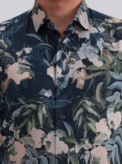 Multicolor Printed Slim Fit Party Wear Shirt | Wyre