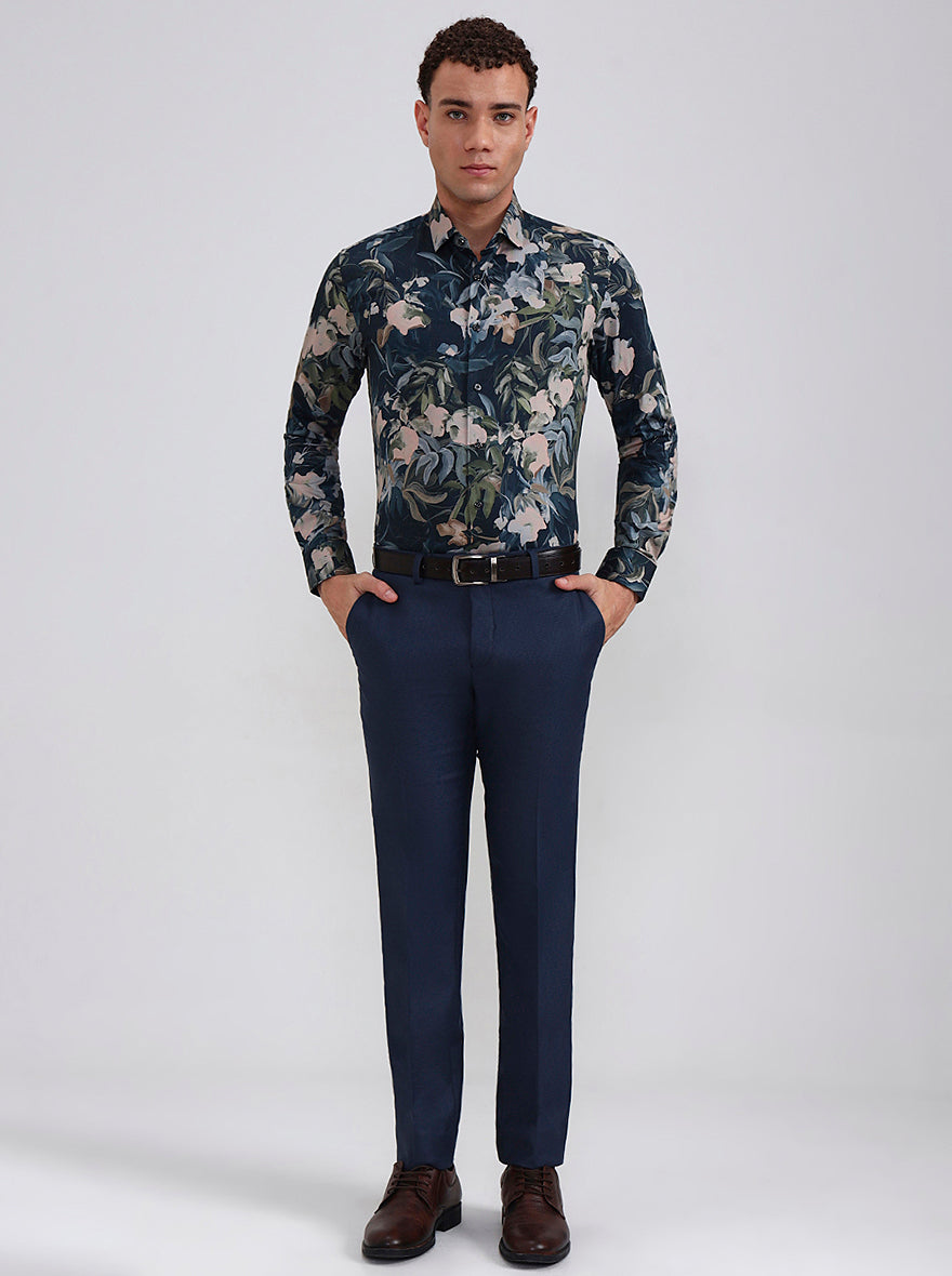 Multicolor Printed Slim Fit Party Wear Shirt | Wyre