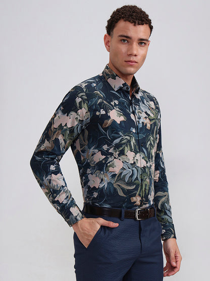 Multicolor Printed Slim Fit Party Wear Shirt | Wyre