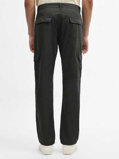 Dark Grey Solid Slim Fit Cargo Pant | JadeBlue