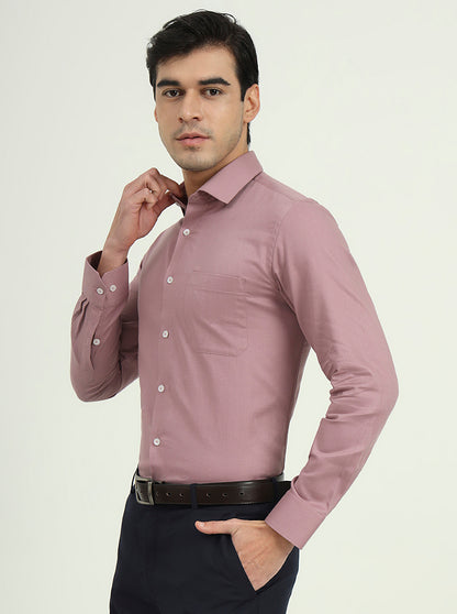 Dusty Pink Solid Slim Fit Formal Shirt | Greenfibre