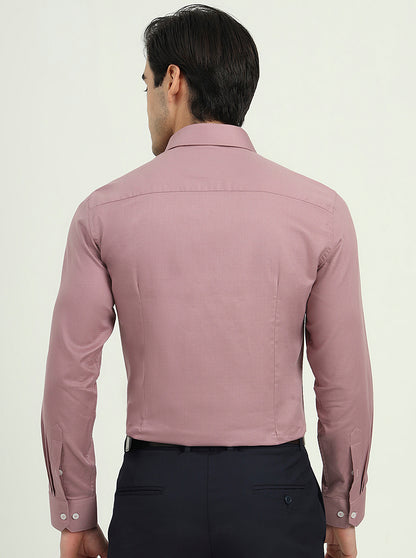 Dusty Pink Solid Slim Fit Formal Shirt | Greenfibre