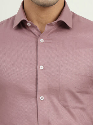 Dusty Pink Solid Slim Fit Formal Shirt | Greenfibre