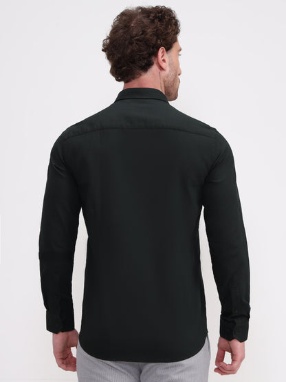 Olive Solid Semi Casual Shirt | JadeBlue