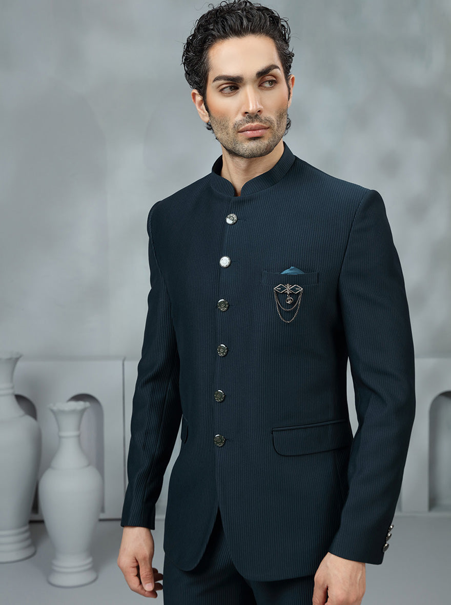 Green Solid Jodhpuri Suit | JadeBlue